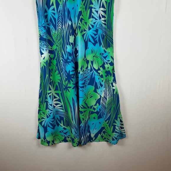 Hilo Hattie Womens Blue Green Tropical Floral Rayon Shift Dress Made in Hawaii L - Picture 6 of 10